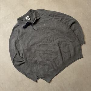Grey Lacoste Knit Quarter Zip Sweater Size XXL